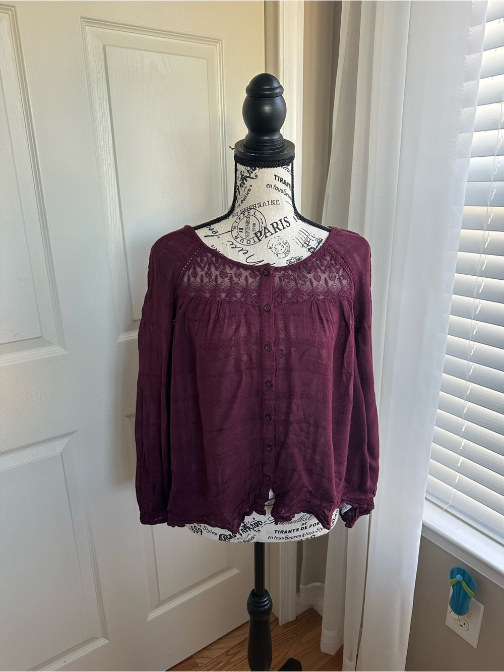 Aeropostale Red Long Sleeve Blouse